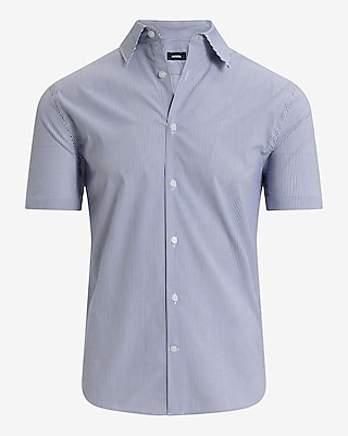 Slim Striped Short Sleeve 1MX Dress Shirt