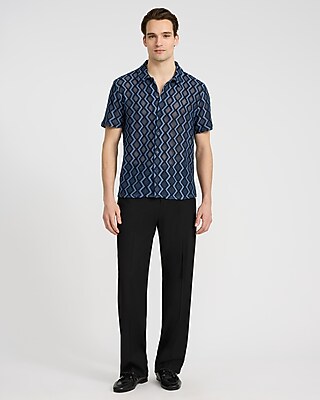 Textured Open Knit Zig Zag Shirt