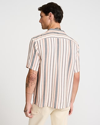 Striped Rayon Short Sleeve Shirt