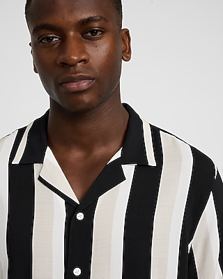Striped Rayon Short Sleeve Shirt - thumbnail 7