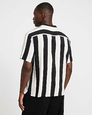 Striped Rayon Short Sleeve Shirt - thumbnail 8