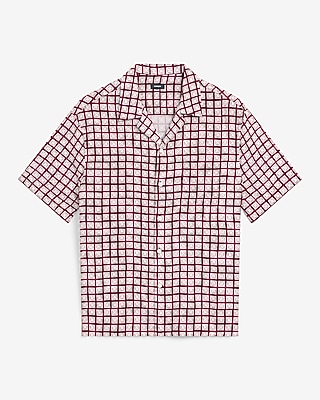 Geo Tile Camp Collar Short Sleeve Shirt