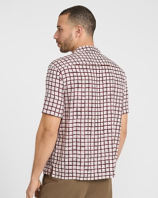 Geo Tile Camp Collar Short Sleeve Shirt