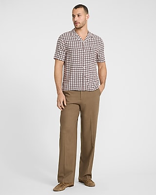 Geo Tile Camp Collar Short Sleeve Shirt