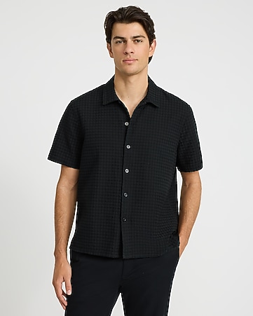 dress shirt black The Tux Cotton Shirt-Extra Slim In Black or elevated everyday wear Men's Collar Pin Hidden Placket