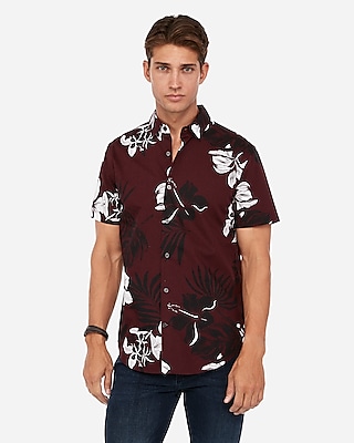 athletic fit hawaiian shirt