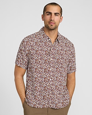 Mini Floral Rayon Short Sleeve Shirt