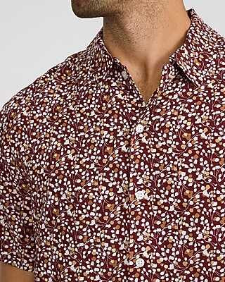 Mini Floral Rayon Short Sleeve Shirt