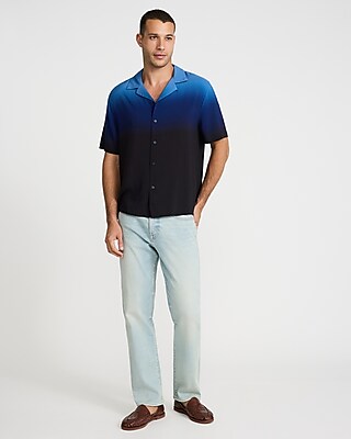Dip Dye Rayon Short Sleeve Shirt