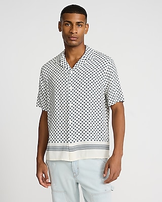 Floral Rayon Short Sleeve Shirt | Express Floral Rayon Short Sleeve Shirt | Express