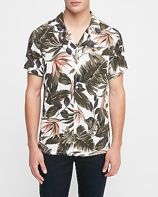 tropical short sleeve button up