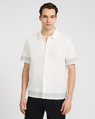 slim fit dress slacks Performance Short-Sleeve Gironde Shirt White main image 1