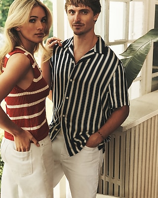 Striped Short Sleeve Resort Shirt