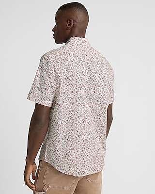 Slim Floral Short Sleeve 1MX Dress Shirt