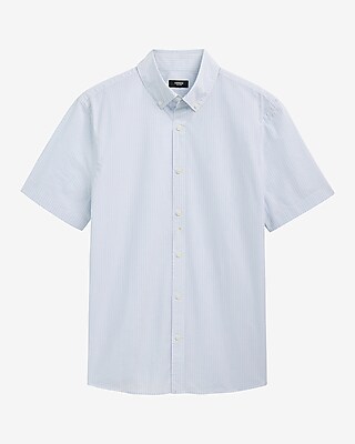 Striped Short Sleeve Cotton Soft Wash Shirt
