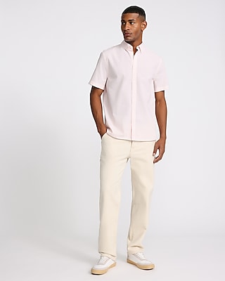 Striped Short Sleeve Cotton Soft Wash Shirt