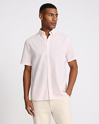 Striped Short Sleeve Cotton Soft Wash Shirt