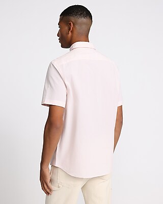 Striped Short Sleeve Cotton Soft Wash Shirt