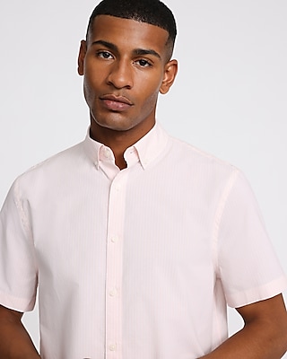 Striped Short Sleeve Cotton Soft Wash Shirt