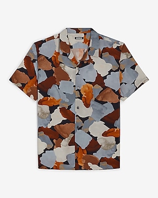 Abstract Pebble Rayon Short Sleeve Shirt