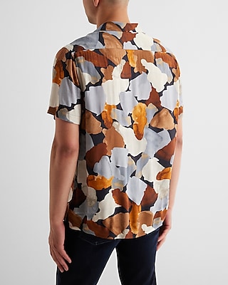 Abstract Pebble Rayon Short Sleeve Shirt