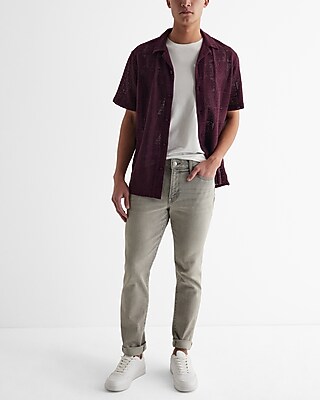 Lace Patterned Open Stitch Short Sleeve Shirt