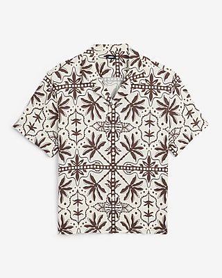 Abstract Palm Short Sleeve Resort Shirt