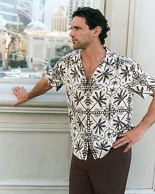 Abstract Palm Short Sleeve Resort Shirt