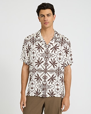 Abstract Palm Short Sleeve Resort Shirt