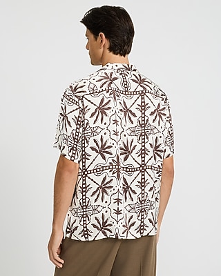 Abstract Palm Short Sleeve Resort Shirt