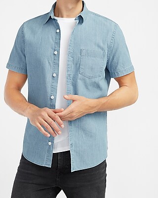 jeans and short sleeve shirt