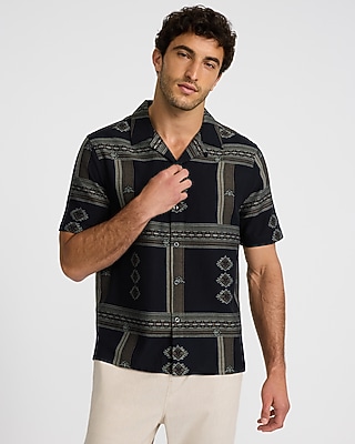 Embroidered Geo Short Sleeve Shirt - image 5