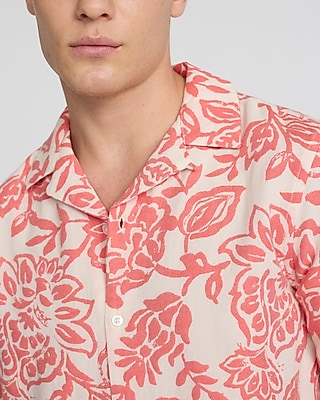 Textured Floral Short Sleeve Shirt