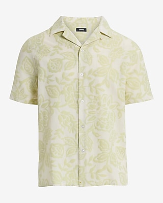 Textured Floral Short Sleeve Shirt