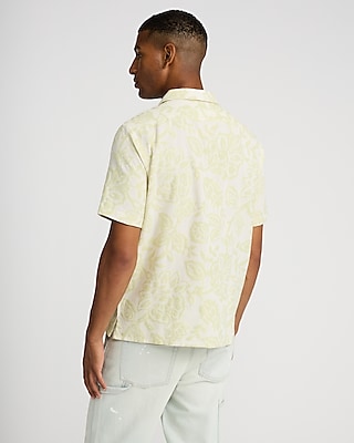 Textured Floral Short Sleeve Shirt