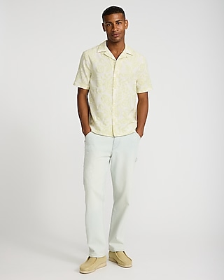 Textured Floral Short Sleeve Shirt
