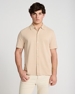 Geo Knit Jacquard Short Sleeve Shirt