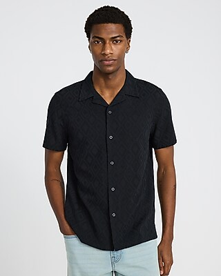 Textured Diamond Short Sleeve Shirt
