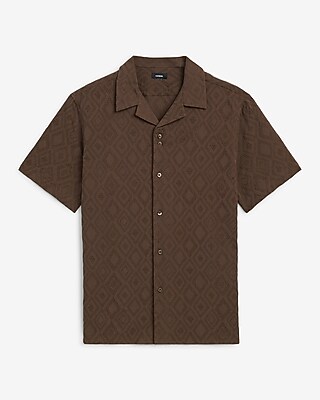 Textured Diamond Short Sleeve Shirt