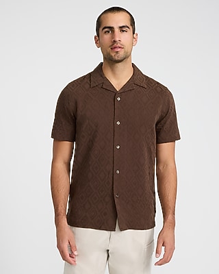 Textured Diamond Short Sleeve Shirt