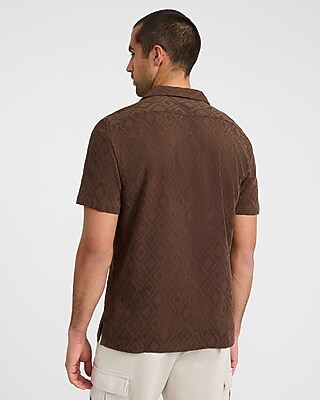 Textured Diamond Short Sleeve Shirt
