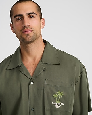 Palmera Resort Graphic Short Sleeve Camp Collar Shirt
