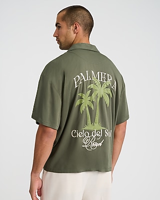 Palmera Resort Graphic Short Sleeve Camp Collar Shirt