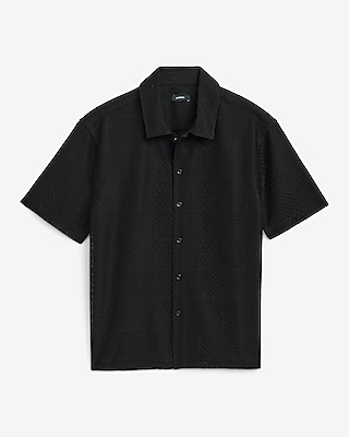 Textured Tile Lace Short Sleeve Shirt