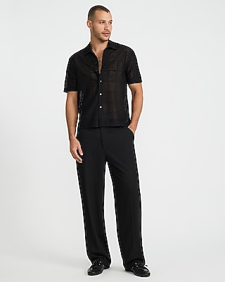 Textured Tile Lace Short Sleeve Shirt