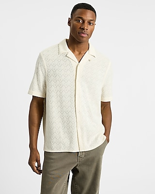 Textured Diamond Short Sleeve Shirt