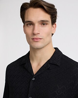 Textured Diamond Short Sleeve Shirt