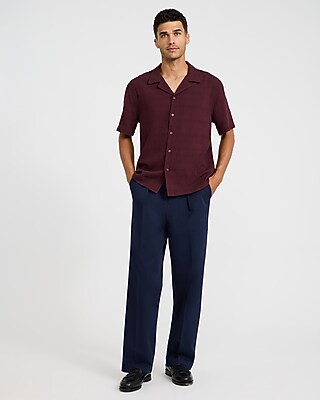 Textured Solid Cotton Short Sleeve Shirt - thumbnail 9