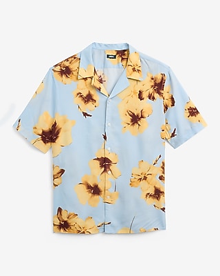 Large Floral Camp Collar Short Sleeve Shirt - image 5