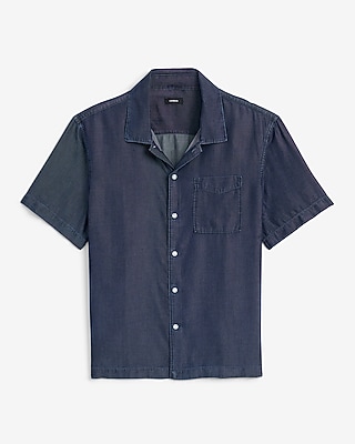 Patch Pocket Short Sleeve Denim Soft Shirt - thumbnail 10